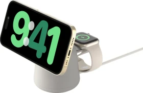 Belkin BoostCharge Pro Kabellose 2-in-1-Ladestation mit MagSafe (15W) Sand