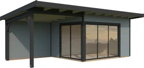 Palmako Andrea 11.2m²+7.9m² Slide Gartenhaus hellgrau anthrazit