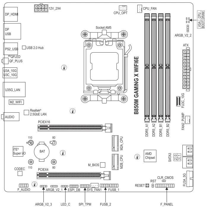 GIGABYTE B850M Gaming X WIFI6E (AMD AM5)