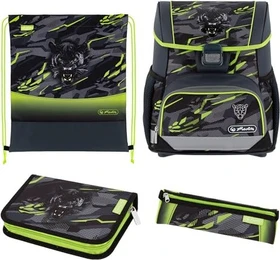 Herlitz Loop Plus Plus Wild Panther Schultaschen-Set, 4-tlg.