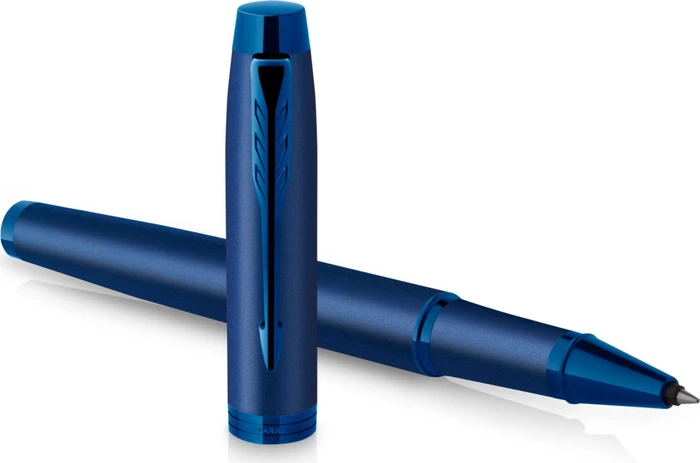 Parker IM Monochrome Tintenroller (Mine) blue stainless steel, Geschenkbox