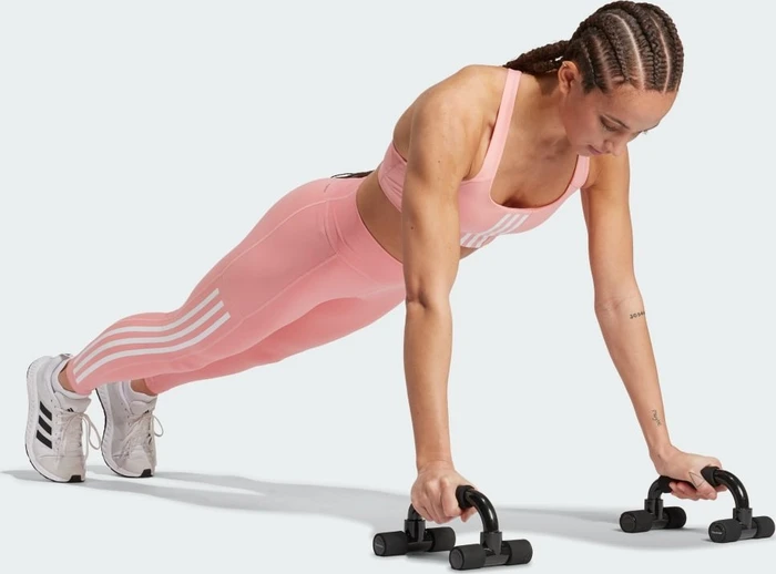adidas Powerimpact Training Medium-Support 3-Streifen Sport-BH semi pink spark (Damen)