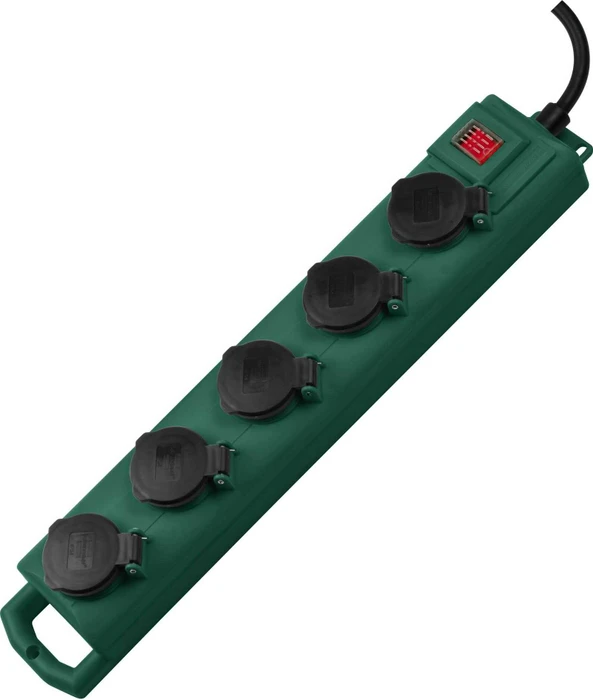 Brennenstuhl Super-Solid SL 554 DE IP54, 5-fach, 5m, grün