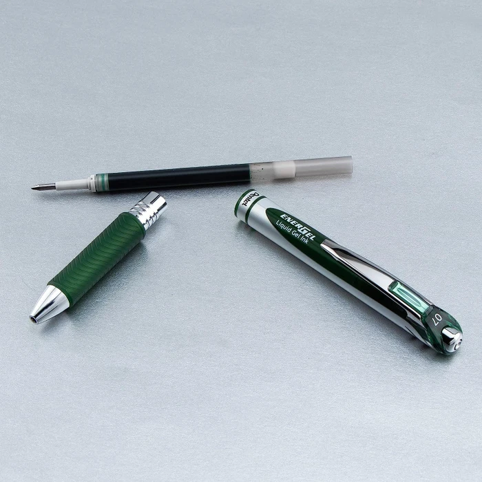 Pentel EnerGel XM BL77 Gelroller waldgrün/silber, 12er-Pack