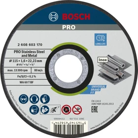 Bosch Professional WA60TBF Standard for Inox Trennscheibe, 115x1.6x22.23mm, 1 Stück