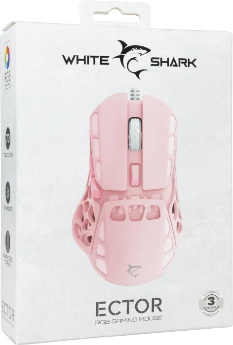 White Shark Ector Black Gaming Mouse, schwarz, USB
