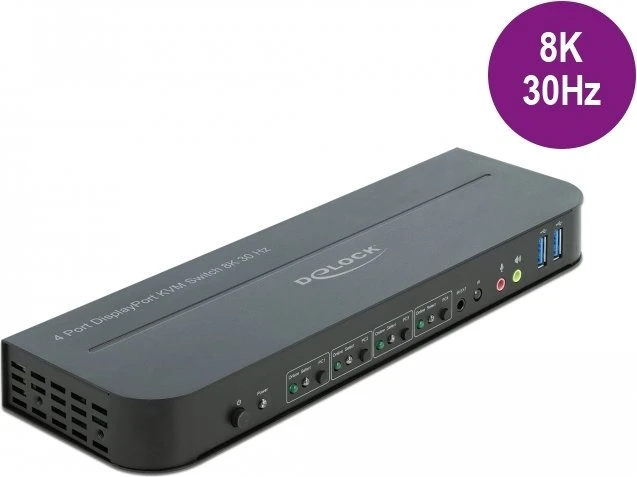 DeLOCK DisplayPort KVM-Switch mit USB/Audio, 4-fach