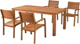 Merxx Batavia Gartenmöbel-Set natur, 5-tlg.