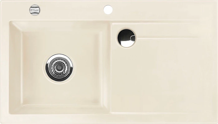 systemceram Stema 90 F Einbau Becken links mit Ablauffernbedienung magnolie