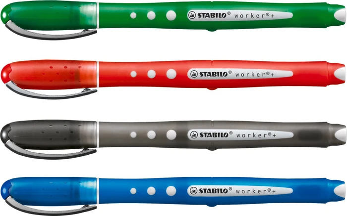 STABILO worker+ colorful Medium Tintenroller (Mine) blau/weiß