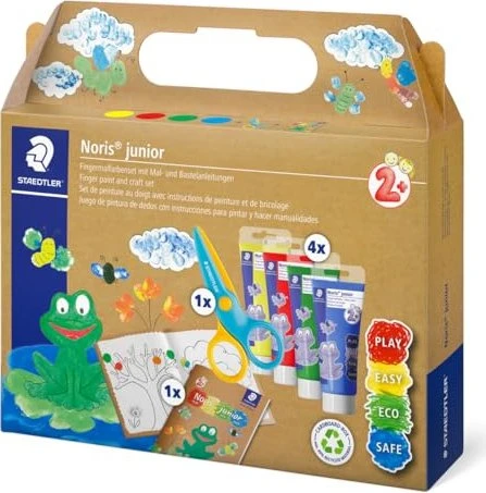 Staedtler Noris Junior Bastelset Fingerfarbe, 4 Farben, 75ml, 5-teilig