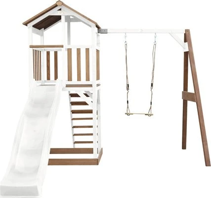Axi Spielturm Beach Tower mit Schaukel und Rutsche braun/weiß