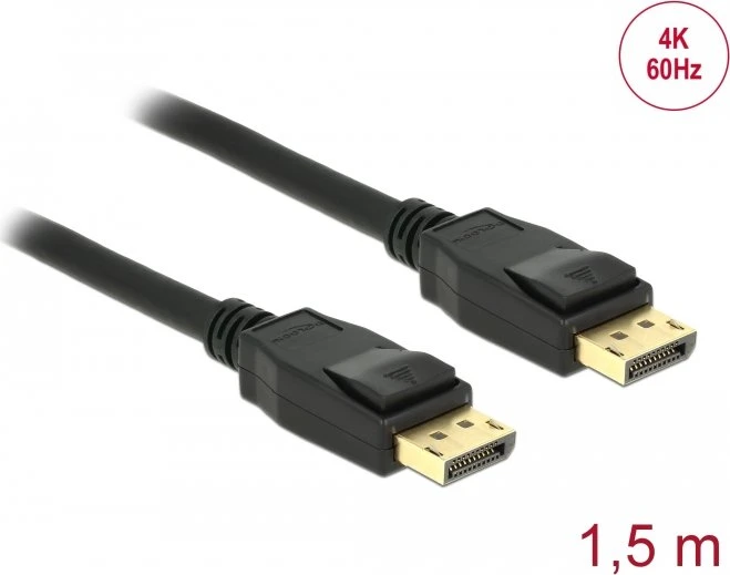 DeLOCK DisplayPort 1.2 Kabel 4K 60Hz schwarz, 1.50m