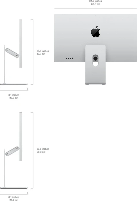 Apple Studio Display (2026), Nanotexturglas, neigungs- und höhenverstellbarer Standfuß, 27"