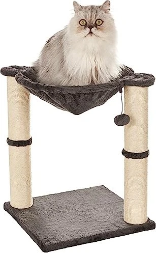 AmazonBasics Kratzbaum mit Hängemattenbett und Kratzbaum, beige/grau