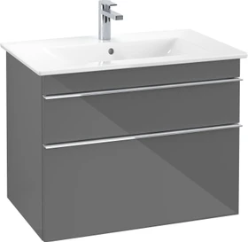 Villeroy & Boch Venticello Waschbeckenunterschrank für Becken mittig 2 Auszüge 753x590x477mm glossy grey/chrome