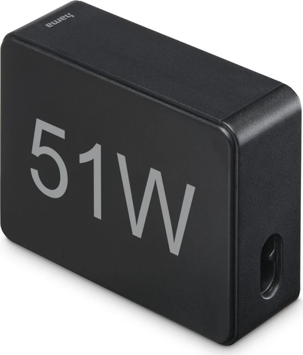 Hama Schnellladegerät 5 Ports 1x QC 3.0 3x USB-A 1x USB-C PD 51W schwarz