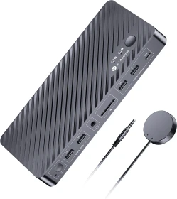 AV Access iDock B12, USB-C KVM Docking Station, 11-in1, for 1 Laptop & 1 Desktop, 8K@60Hz Dual Monitor, 2-fach KVM-Switch