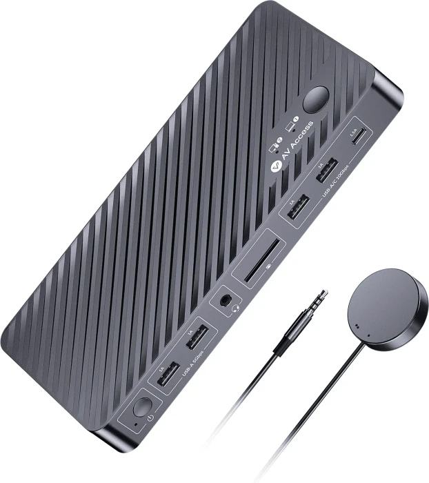 AV Access iDock B12, USB-C KVM Docking Station, 11-in1, for 1 Laptop & 1 Desktop, 8K@60Hz Dual Monitor, 2-fach KVM-Switch