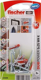 fischer DuoPower 5x25 WH K NV Schrauben/Dübel-Sortiment, 8 Stück