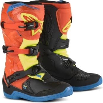 Alpinestars Tech 3S Youth Motorradstiefel orange/blau/gelb