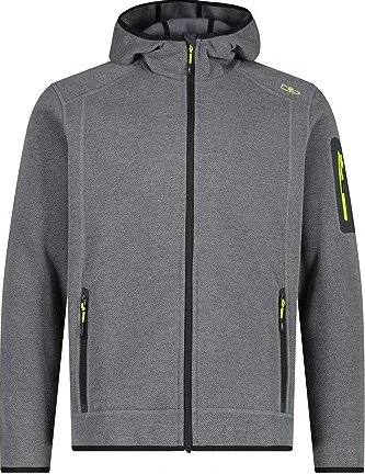 CMP Melange Knit Tech Hooded Heavy Fleece Jacke antracite/acido (Herren)