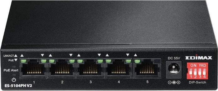Edimax ES-50 Series Desktop Switch, 5x RJ-45, 60W PoE+