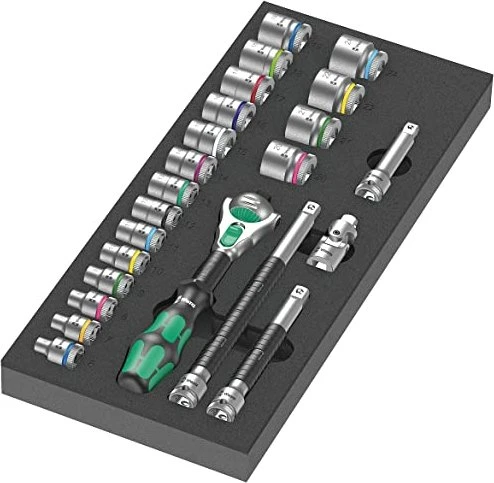 Wera 9721 8000 B Zyklop Bitset/Steckschlüsselsatz, 23-tlg.