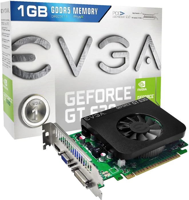 EVGA GeForce GT 630, 1GB GDDR5, VGA, DVI, HDMI