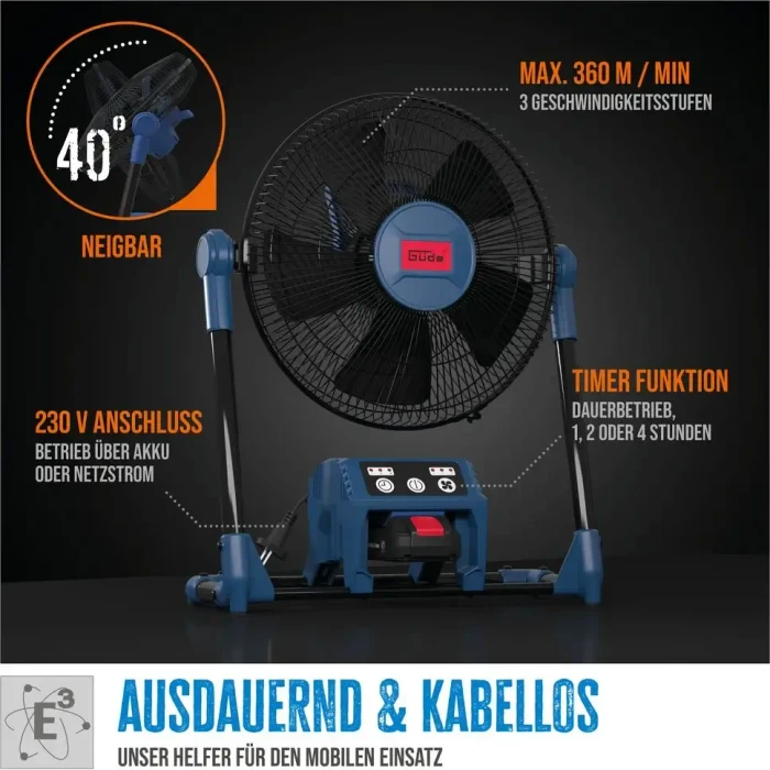 Güde 18V Akku Bodenventilator
