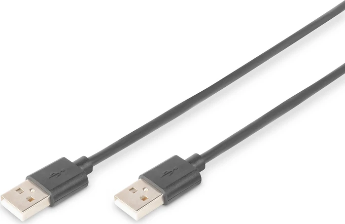DIGITUS USB 2.0 Anschlusskabel, Typ A St/St 5.0m, USB 2.0 konform, sw Image