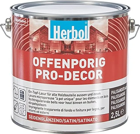 Herbol Offenporig Pro-Decor ZQ Holzschutz-Lasur palisander, 2.5l