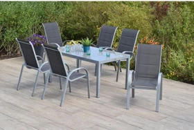 Merxx Amalfi di lusso Gartenmöbel-Set anthrazit, 7-tlg.