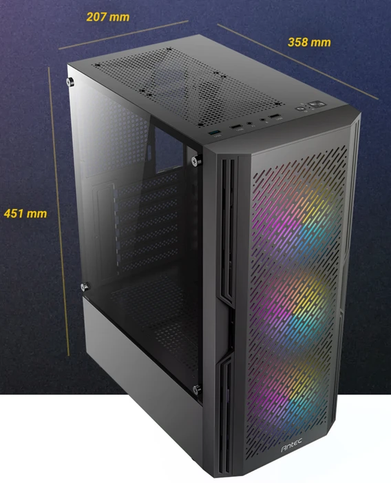 Antec AX20, schwarz, Glasfenster