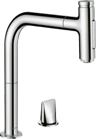 Hansgrohe Metris Select M71 2-Loch Einhebel-Küchenmischer 200 Ausziehbrause 2jet chrom