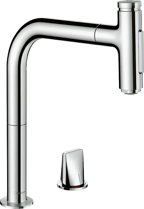 Hansgrohe Metris Select M71 2-Loch Einhebel-Küchenmischer 200 Ausziehbrause 2jet chrom