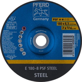 Pferd E 180-8 PSF STEEL Schleifscheibe, 180x8.3x22.23mm, 10 Stück
