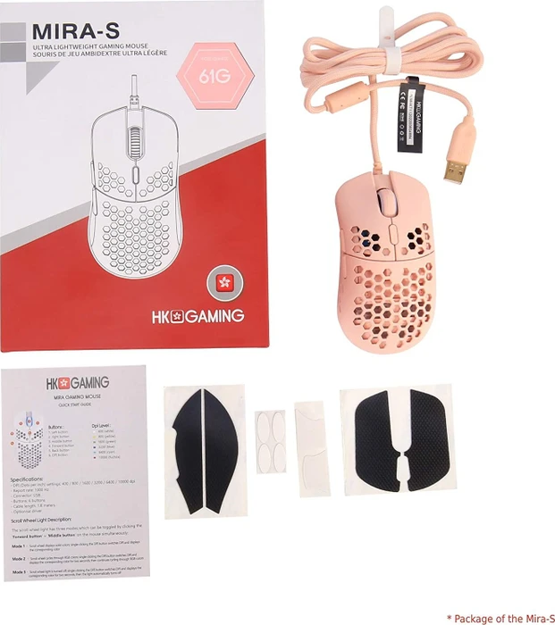 HK Gaming Mira-M Gaming Mouse Rose Quarz rosa, USB