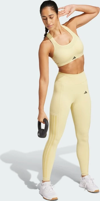 adidas Optime 3-Streifen Hose lang powder yellow (Damen)