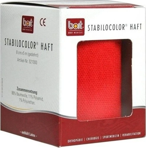 Bort Medical StabiloColor haft Bandage rot, 8cm x 5m, 1 Stück