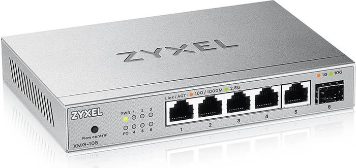 Zyxel XMG-105 Desktop 2.5G Switch, 5x RJ-45, 1x SFP+