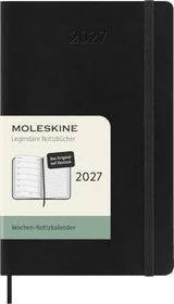 Moleskine Wochen-Notizkalender 1 Woche/1 Seite DE 2027, A6, Softcover, schwarz