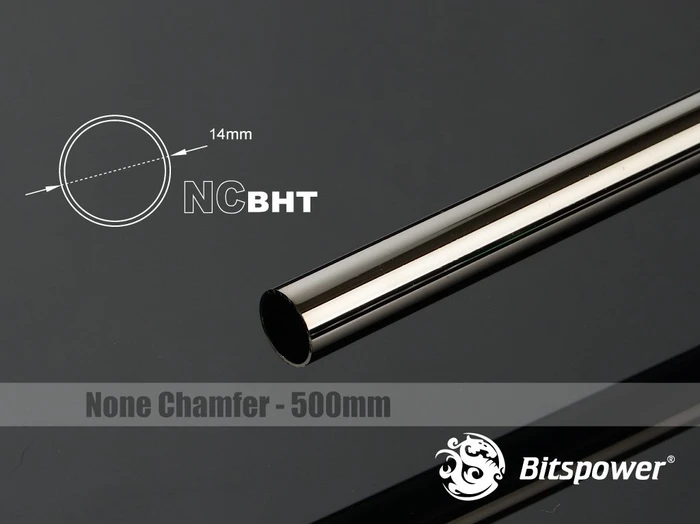 Bitspower Messing Hardtube 14mm, schwarz, Black Sparkle