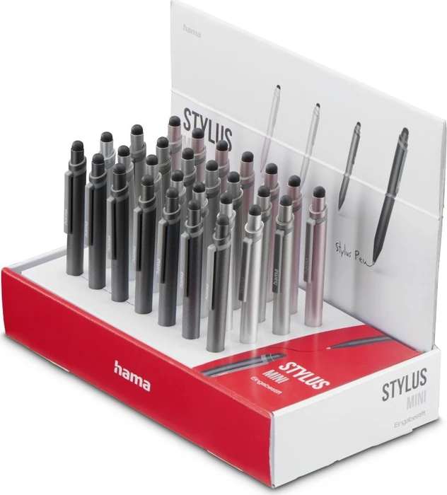 Hama 2in1 Eingabestift "Mini" für Tablets und Smartphones, grau/rosegold/silber