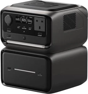 EcoFlow River 3 Max Plus Solargenerator schwarz + 1x Zusatzbatterie 600 Erweiterungsakku, 858Wh