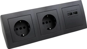 McPower Steckdosenblock McPower "Flair" anthrazit, 2-fach Schutzkontakt + 2x USB