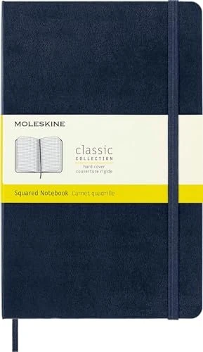 Moleskine Klassik Notizbuch, 130x210mm, kariert, fester Einband Large, saphirblau, 240 Blatt