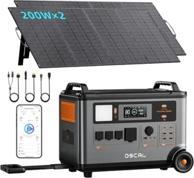 Oscal PowerMax 3600 Solargenerator + 2x Solarpanel 200W, 2016Wh
