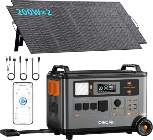 Oscal PowerMax 3600 Solargenerator + 2x Solarpanel 200W, 2016Wh