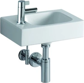 Geberit iCon Handwaschbecken 38cm, Hahnloch links, weiß/KeraTect